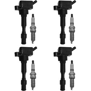 Ignition Coil Iridium Spark Plugs Set of 4pcs UF816 C50050DL Compatible with 2.0L 2016 Hyundai Sonata Hybrid 2017 2018 2019 2020 Elantra Kona Kia Optima Hybrid Forte 2.0