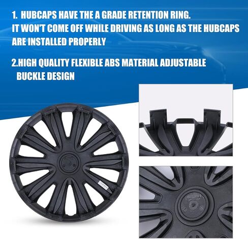 15'' Hubcaps Set of 4 Wheel Rim Cover Universal R15 Hub Caps Replacement ABS Material Exterior Accessories for Car Pickup Truck SUV (15-Inch, Lacquer) in Saudi Arabia
