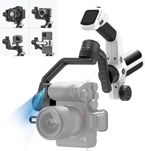 FeiyuTech SCORP Mini 2 [رسمي] مثبت جيمبال مع 3 محاور، الكل في واحد للكاميرات غير المرآة، والهواتف الذكية، وكاميرات الحركة، ومتتبع الذكاء الاصطناعي المدمج، ولوحة عمودية سريعة الفك، أسود in Saudi Arabia
