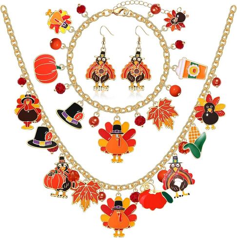YAHPERN Halloween Necklace Bracelet Earrings for Women Halloween Jewelry Accessories Spooky Pumpkin Candy Corn Boo Pendant Necklace Spider Ghost Charm Bracelet Halloween Outfits Party Favor in Saudi Arabia