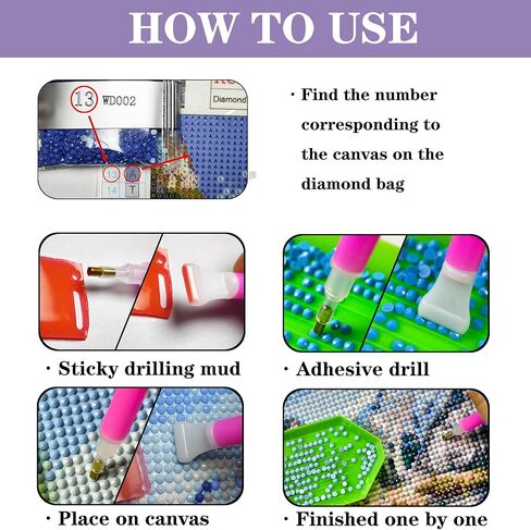 مجموعات الرسم الفني الماسي من Eiflow DIY للبالغين من زهرة الورد، لوحة ألماس حيوانات خماسية الأبعاد مثقاب دائري كامل (12 × 16 بوصة) in Saudi Arabia