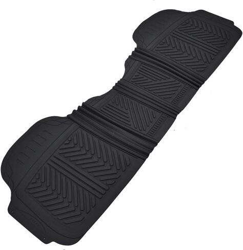 Motor Trend FlexTough 3-Row Heavy Duty Rubber Floor Mats & Liners Mega Truck/SUV/Van Combo - Heavy Duty Odorless All Weather Protection, Universal Trim to Fit, Black in Saudi Arabia