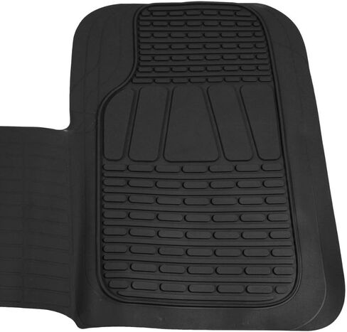 Motor Trend FlexTough 3-Row Heavy Duty Rubber Floor Mats & Liners Mega Truck/SUV/Van Combo - Heavy Duty Odorless All Weather Protection, Universal Trim to Fit, Black in Saudi Arabia