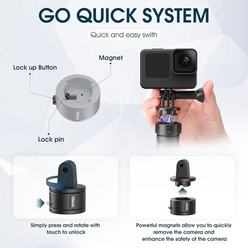 ULANZI MT-34 حامل ثلاثي القوائم قابل للتمديد لكاميرا Gopro، Go Quick II 20.7 بوصة حامل ثلاثي القوائم لكاميرا الحركة مع حزام يد 4 مراحل ملحقات مدونة فيديو محمولة لـ GoPro Hero 12 11 10 9/Max/DJI OSMO/Insta 360 in Kuwait