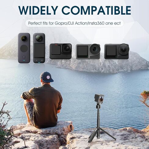 ULANZI MT-34 حامل ثلاثي القوائم قابل للتمديد لكاميرا Gopro، Go Quick II 20.7 بوصة حامل ثلاثي القوائم لكاميرا الحركة مع حزام يد 4 مراحل ملحقات مدونة فيديو محمولة لـ GoPro Hero 12 11 10 9/Max/DJI OSMO/Insta 360 in Kuwait