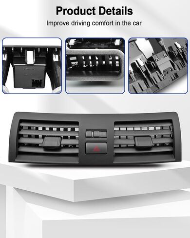 فتحة تكييف هواء مركزية مناسبة لسيارة Toyota Camry Dash 2007-2013 استبدل 55660-06100، وحدة التحكم المركزية لوحة لوحة منفذ لوحة مصبغة مع زر ساعة تبديل الطوارئ in Saudi Arabia
