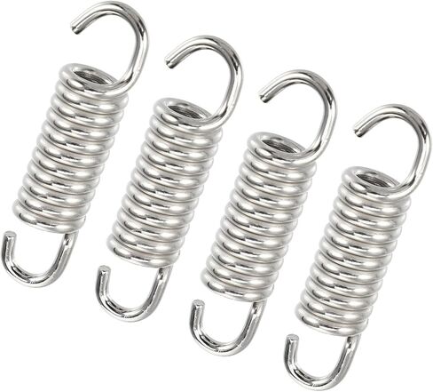 Motoforti 4 Pcs 43mm 1.69" Motorcycle Muffler Exhaust Pipe Spring Universal Stainless Steel Silver Tone Long-lasting in Saudi Arabia
