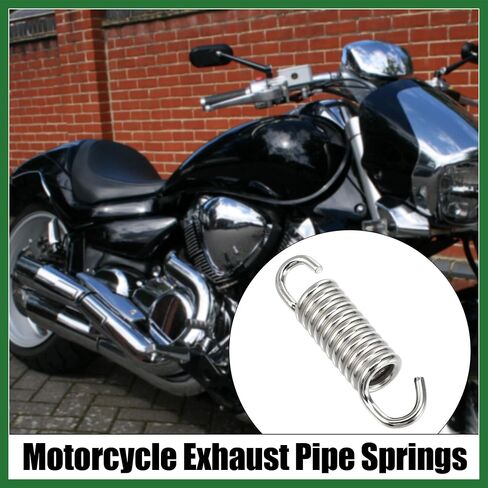 Motoforti 4 Pcs 43mm 1.69" Motorcycle Muffler Exhaust Pipe Spring Universal Stainless Steel Silver Tone Long-lasting in Saudi Arabia
