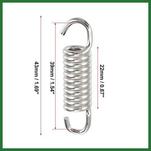 Motoforti 4 Pcs 43mm 1.69" Motorcycle Muffler Exhaust Pipe Spring Universal Stainless Steel Silver Tone Long-lasting in Saudi Arabia