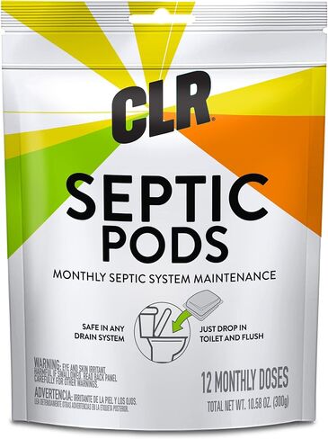 CLR Septic System Treatment Pods, Hassle-Free, Dissolvable and Easy to Flush, Formulated with Biobased Ingredients, Helps prevent Clogs and Build-up, 6 Month Supply in Kuwait
