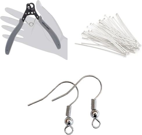 Earring Making Supplies, Ear Wires, Head Pins, One Step Looper, DIY Earring Kit (Looper Tool, Headpins 144, Earring Wires 144) in Saudi Arabia