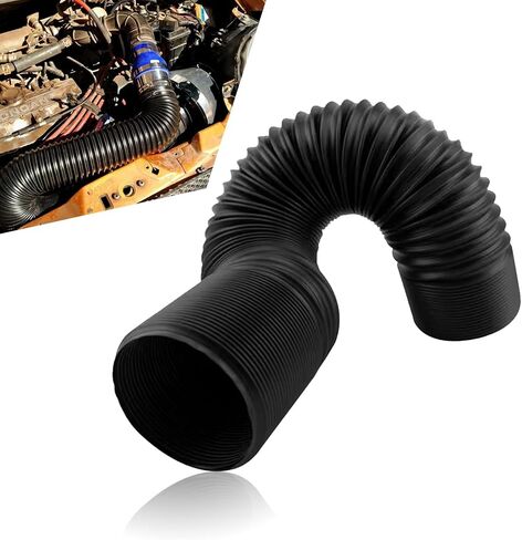 1 PC Car Inlet Cold Air Intake Hose, Flexible Vehicle Feed Pipe Replacement, Universal Stretchable Waterproof Durable Automotive Tube Accessories for Truck SUV Car (Black #76MM) in Saudi Arabia