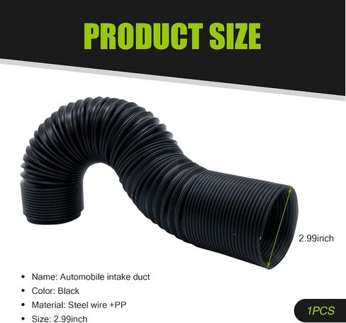 1 PC Car Inlet Cold Air Intake Hose, Flexible Vehicle Feed Pipe Replacement, Universal Stretchable Waterproof Durable Automotive Tube Accessories for Truck SUV Car (Black #76MM) in Saudi Arabia