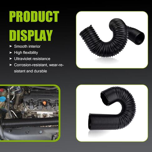 1 PC Car Inlet Cold Air Intake Hose, Flexible Vehicle Feed Pipe Replacement, Universal Stretchable Waterproof Durable Automotive Tube Accessories for Truck SUV Car (Black #76MM) in Saudi Arabia