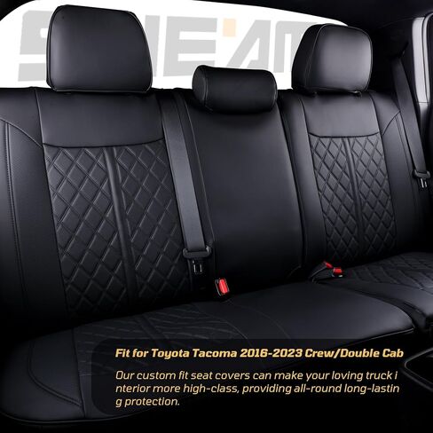 Seat Covers for Tacoma, Fully Cover Custom Fit 2016-2023 Tacoma TRD Crew Double Cab Waterproof Faux Leather Cushion Protector Armrest Covers(Not for Model After July 2023) (Full Set #A) in Saudi Arabia