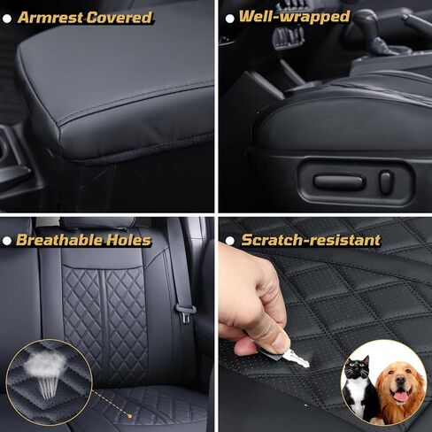 Seat Covers for Tacoma, Fully Cover Custom Fit 2016-2023 Tacoma TRD Crew Double Cab Waterproof Faux Leather Cushion Protector Armrest Covers(Not for Model After July 2023) (Full Set #A) in Saudi Arabia