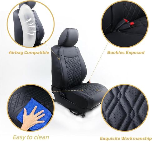 Seat Covers for Tacoma, Fully Cover Custom Fit 2016-2023 Tacoma TRD Crew Double Cab Waterproof Faux Leather Cushion Protector Armrest Covers(Not for Model After July 2023) (Full Set #A) in Saudi Arabia