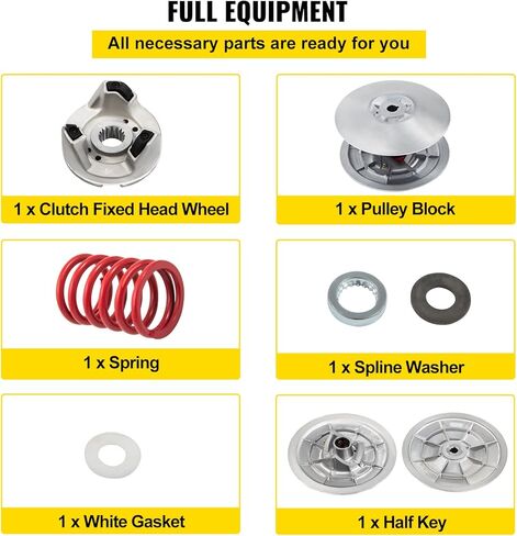 Bestauto Golf Cart Secondary Driven Power Clutch Kit Metal Surface Drive Clutch 1985-2007 Driven Clutch Kit Compatible with Yamaha Low End G2-G28 Golf Cart (with Spring) in Kuwait