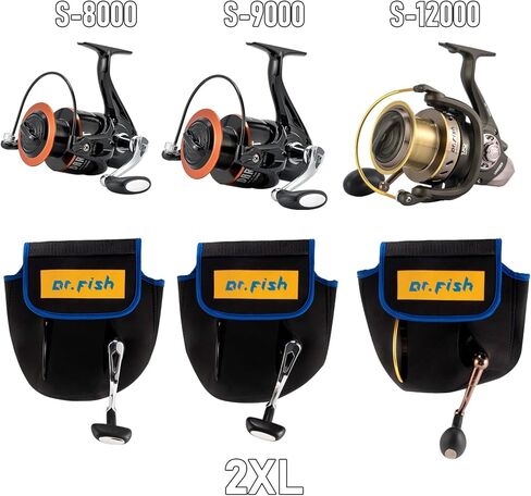 Dr.Fish Fishing Reel Cover for Spinning Reel, Fits 1000-3000, Neoprene Fishing Reel Bag with Handle Slot, Spinning Reel Storage Case Pouch Reel Accessories in Kuwait
