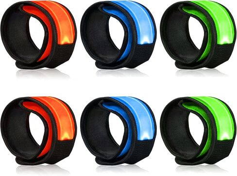 LOBKIN Safety Bracelets, LED Slap Armband Kids Walking at Night Safe LED Light Wrist Light Reflective Belt, Magic Band Running Lights for Runners in Saudi Arabia