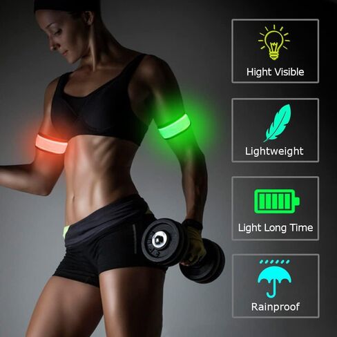 LOBKIN Safety Bracelets, LED Slap Armband Kids Walking at Night Safe LED Light Wrist Light Reflective Belt, Magic Band Running Lights for Runners in Saudi Arabia