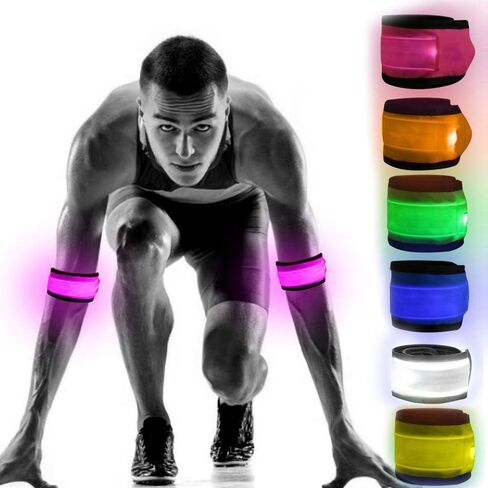 LOBKIN Safety Bracelets, LED Slap Armband Kids Walking at Night Safe LED Light Wrist Light Reflective Belt, Magic Band Running Lights for Runners in Saudi Arabia