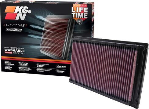 K&N Engine Air Filter: Reusable, Clean Every 75,000 Miles, Washable Replacement Car Air Filter: Compatible 1981-2019 Nissan/Infiniti/Renault (Maxima, Murano, Pathfinder, Altima, Elgrand) 33-2031-2 in Saudi Arabia