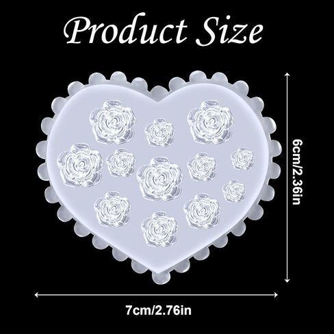 Nail Art Silicone Mold, 3D Silicone Nail Flower Molds Rose Camellia Nail Molds Flower Nail Set Carving Mold for Nail Art Earrings Jewelry Making Cupcake Handmade DIY Craft Decoration Supplies in Saudi Arabia