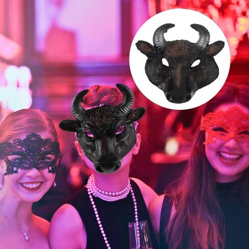LUOZZY Halloween Bull Mask Prom Animal Mask Halloween Cosplay Costume Prop Fake Bull Mask Halloween Mask Supply in Saudi Arabia