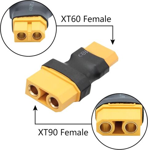 XT60 Female & XT90 Female Connector Converter, XT60 Female to XT90 Female Connector no Wire Adapter, for RC Lithium Battery Charger Charging or XT60 & XT90 Converter Plug(2Pcs) in Kuwait