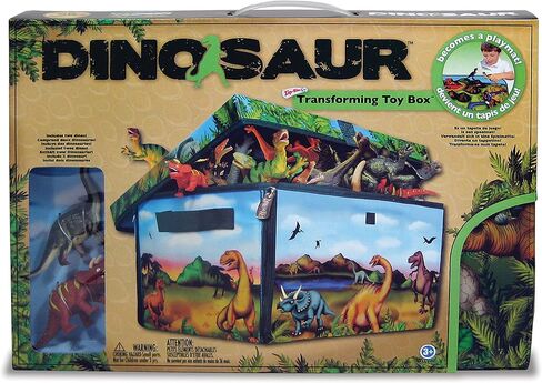 ZipBin Large Dinosaur Transforming Toy Box With 2 Dinosaurs, 13.25 x 11.75 x 8 Inches Of Storage For Up To 160 Dinosaurs And Over 5 Sq Feet Of Playmat Space in Saudi Arabia