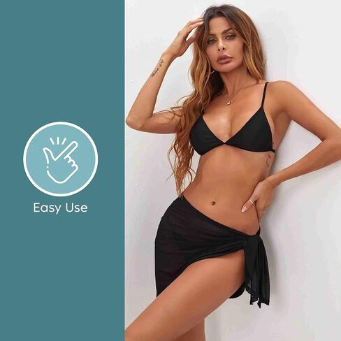 Women Beach Sarongs Pareo Sheer Cover Ups - Chiffon Cover Ups for Swimwear - Swimsuit Skirt Beach Cover Up Swimwear in Saudi Arabia