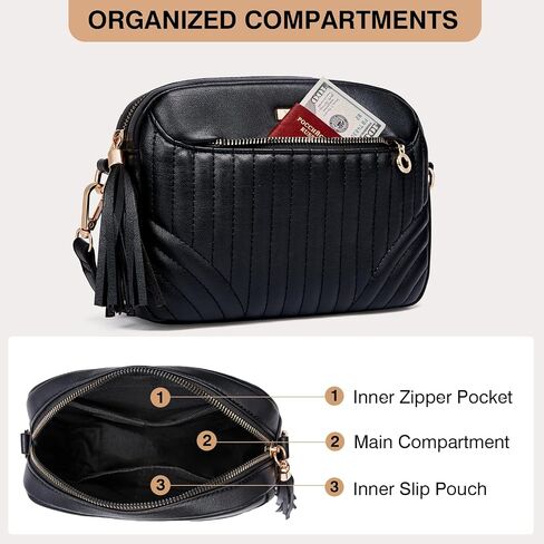 Marvolia Quilted Crossbody Bags for Women Vegan Leather Shoulder Handbag Small Purses with Adjustable Strap in Saudi Arabia
