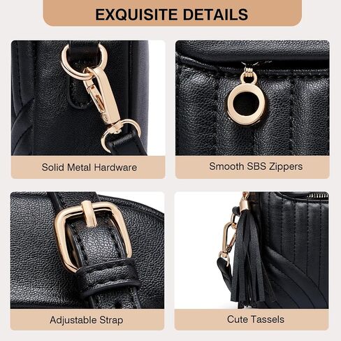 Marvolia Quilted Crossbody Bags for Women Vegan Leather Shoulder Handbag Small Purses with Adjustable Strap in Saudi Arabia