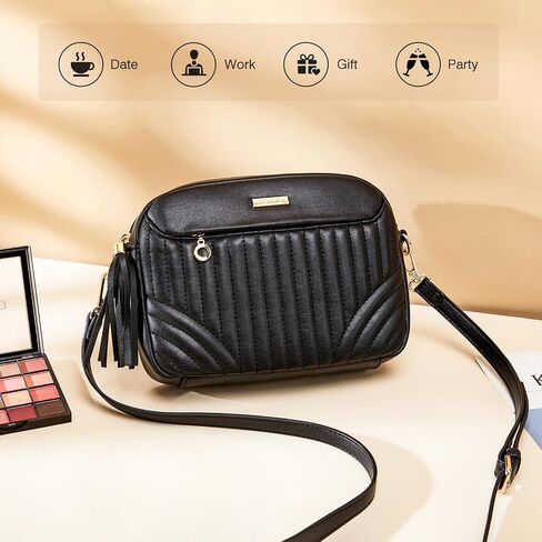 Marvolia Quilted Crossbody Bags for Women Vegan Leather Shoulder Handbag Small Purses with Adjustable Strap in Saudi Arabia
