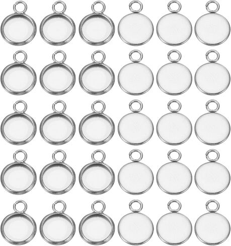 PATIKIL Pendant Trays 316 Stainless Steel Round Bezel Base in Saudi Arabia