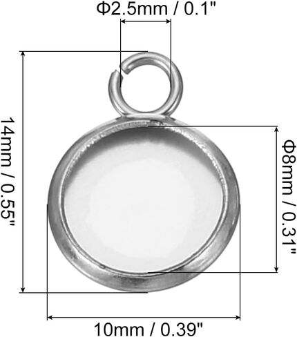 PATIKIL Pendant Trays 316 Stainless Steel Round Bezel Base in Saudi Arabia