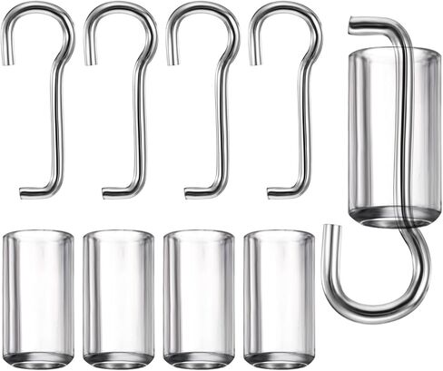 4Set Blind Wand Replacement Hook and Sleeve, Replacement with Hook Window Blind Repair Parts with 0.9 Inch Square Headrails Wand Wire and Sleeve Collar for Horizontal Blinds (4) in Saudi Arabia