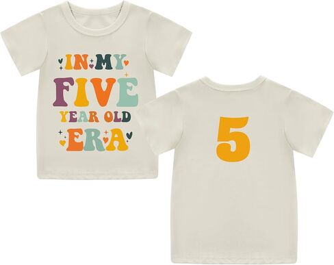 Little Girl Five Six Seven Eight Nine Ten Birthday Shirt in My Five-Ten Years Old Era T-Shirts in Saudi Arabia