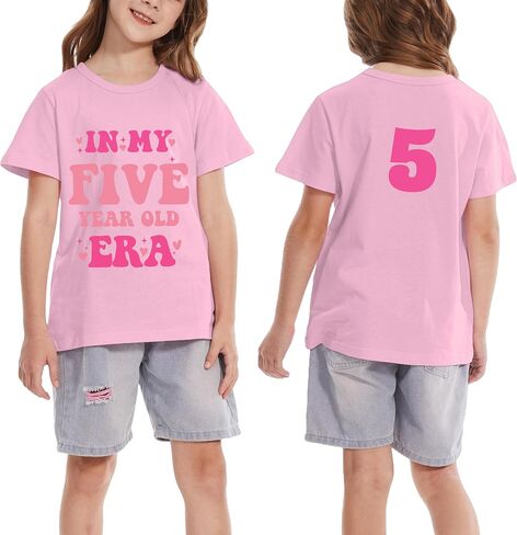 Little Girl Five Six Seven Eight Nine Ten Birthday Shirt in My Five-Ten Years Old Era T-Shirts in Saudi Arabia