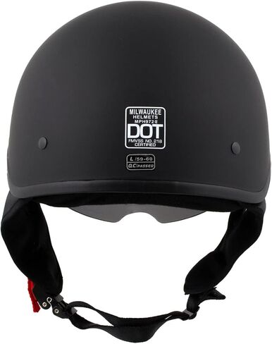 Milwaukee Helmets Momentum Matte Black Half Face Motorcycle Helmet w/Drop Down Visor for Men and Women DOT Approved MPH9718DOT - Large in Kuwait