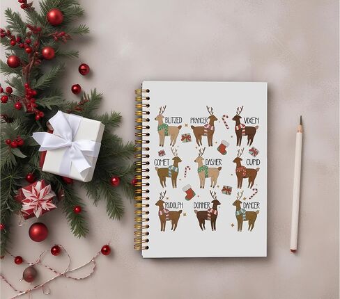 دفتر ملاحظات عيد الميلاد Preppy، مجلة شجرة عيد الميلاد، هدايا لمحبي الكتب القراء، هدايا مكتب عيد الميلاد، دفتر تكوين عيد الميلاد، دفتر عيد الميلاد الحلزوني 5.5 × 8.3 بوصة in Saudi Arabia