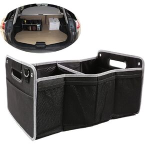 CHEAYAR Car Trunk Organizer,Adjustable Securing Straps, Collapsible Multi Compartment Car Organizer for Trucks, Cars, SUVs and Groceries -Universal.