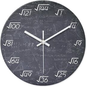 XNM Black Glass Wall Clock for Bedroom - Musical Wall Clocks Battery Operated 12 Inch - Analog Silent Wall Clock Non Ticking