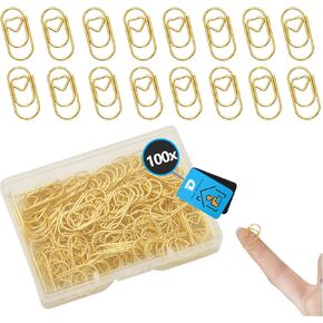 Premium Gold Paper Clips 100 Pcs, Heart Shapes, Fancy & Decorative Paperclips for Office, School, Wedding, Crafts, Cute Desk Organizers in Kuwait