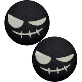 2 PCS AliPlus Skull Patches Luminous Patch Glow in The Dark Halloween Patch Laser Cut Patch Tactical Morale Patch Hook and Loop(Skull 03)