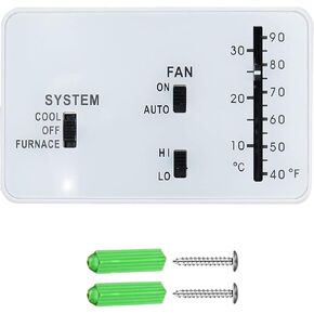 3106995.032 RV Analog Thermostat Replacement for Dometic (Cool Only/Furnace) 6-Wire Analog Controller Rv Thermostat 12 VDC White
