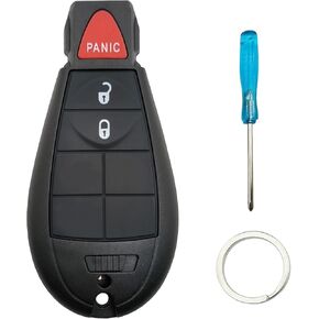 Key Fob Case Shell fit for Dodge RAM 1500 2500 3500 Grand Caravan Journey Durango Jeep Grand Cherokee 2010 2012 2013 2014 2015 2016 2017 Keyless Entry Remote Key Fob Cover Replacement (3 Buttons)