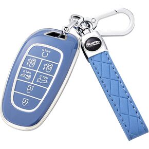 Key Fob Cover for Hyundai Soft TPU Car Smart Keys Case Accessories Fit for 2024 2023 2022 Hyundai Sonata, Santa Fe, Nexo, Tucson, Palisade Key Fob Case Protector Pink