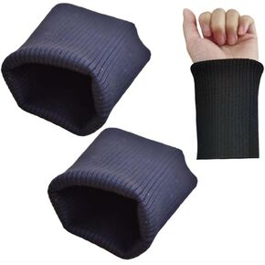 Seamless Rib Cuffs 2 * 2 Rib Knit Replacement Jacket Stripes Rib Knit Trims Cuffs 1 Pair (Black)
